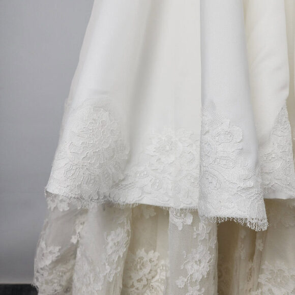 Vintage 60s White Beaded Lace Skirt Wedding Gown Size XS - Picture 11 of 12